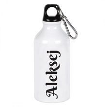 Učitajte sliku u galeriji, Aluminijumska flašica za vodu sa štampom - bela