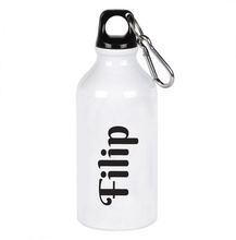 Učitajte sliku u galeriji, Aluminijumska flašica za vodu sa štampom - bela