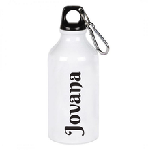 Učitajte sliku u galeriji, Aluminijumska flašica za vodu sa štampom - bela