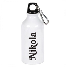 Učitajte sliku u galeriji, Aluminijumska flašica za vodu sa štampom - bela