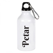 Učitajte sliku u galeriji, Aluminijumska flašica za vodu sa štampom - bela