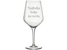 Učitajte sliku u galeriji, Čaša za vino &quot;Najbolja baka na svetu&quot;
